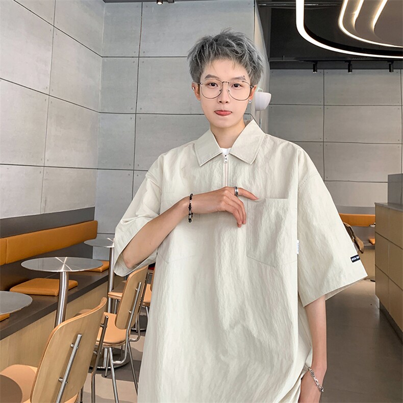 B225-T9257-X69-P55-X69-聚酯纤维-半拉链短袖POLO衫男夏,男装T恤,电商B225