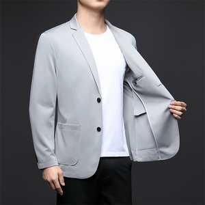 D33735秋冬新款男士西服薄款商务休闲男装外套轻薄通勤外衣图片