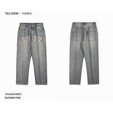 1506-1/K19771/P38牛仔裤男士1977刺绣秋新款宽松潮流工装直筒，男装牛仔裤，星座1506-1