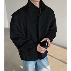 冬季高级感立领毛呢外套韩版潮流夹克ins痞帅棉服上衣D383P108，男装夹克，电商A335-1（原A458）
