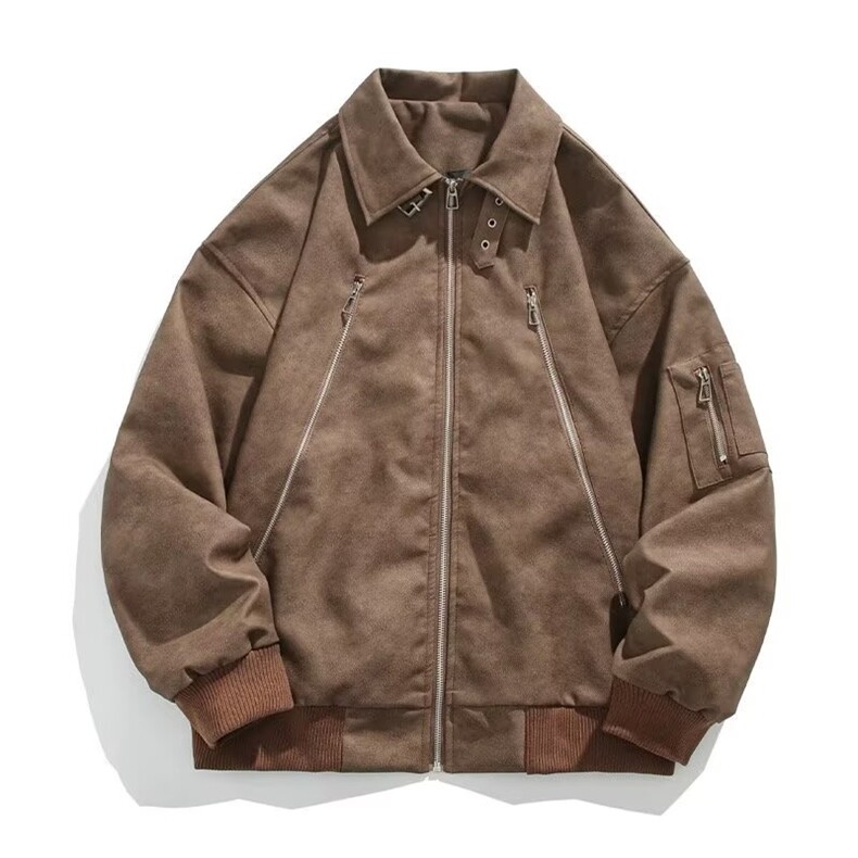 复古做旧PU皮衣夹克美式潮牌痞帅机车服外套休闲上衣Y1029P72网图,男装夹克,电商B245