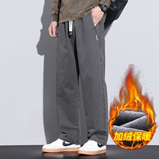 男士复古休闲裤美式直筒宽松阔腿纯棉工装裤子Z2301-P50/加绒P60，男装工装外套，星座509