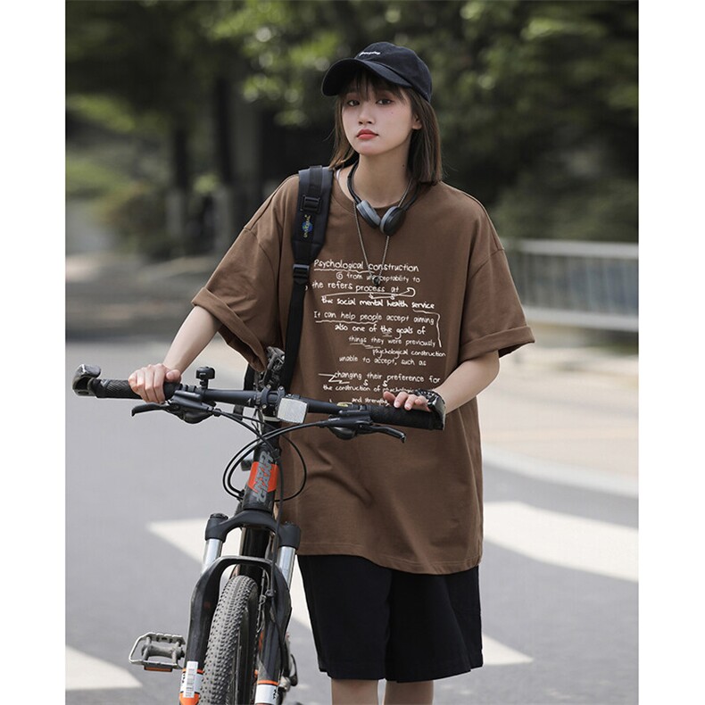 潮牌宽松纯棉短袖欧美复古风格高街字母印花短袖T恤HY730TP20，男装T恤，电商A102B