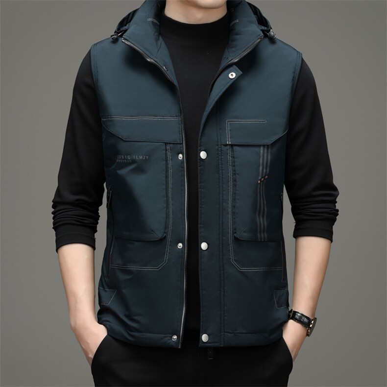 新款2023冬季商务休闲羽绒服中年男士立领马甲外套男ZS22101-P190,男装背心/马甲,电商B212（原钱塘6029）