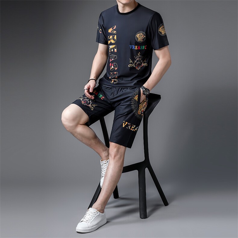 JG22-13男士2023年春夏季新款运动套装短袖短裤T恤卫裤二件套P125,男装休闲套装,电商B360