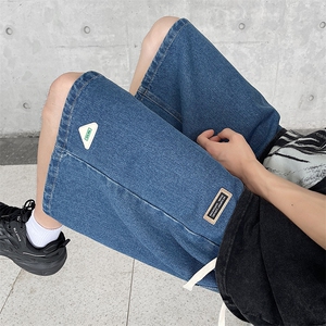 2024夏季港风贴标牛牛仔短裤男抖音品质XZ914-6-DK503-P38控价58图片