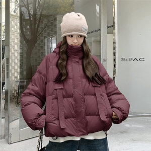短款羽绒服女款冬季新款韩系小个子宽松外套,小个子穿搭长袖长裤图片