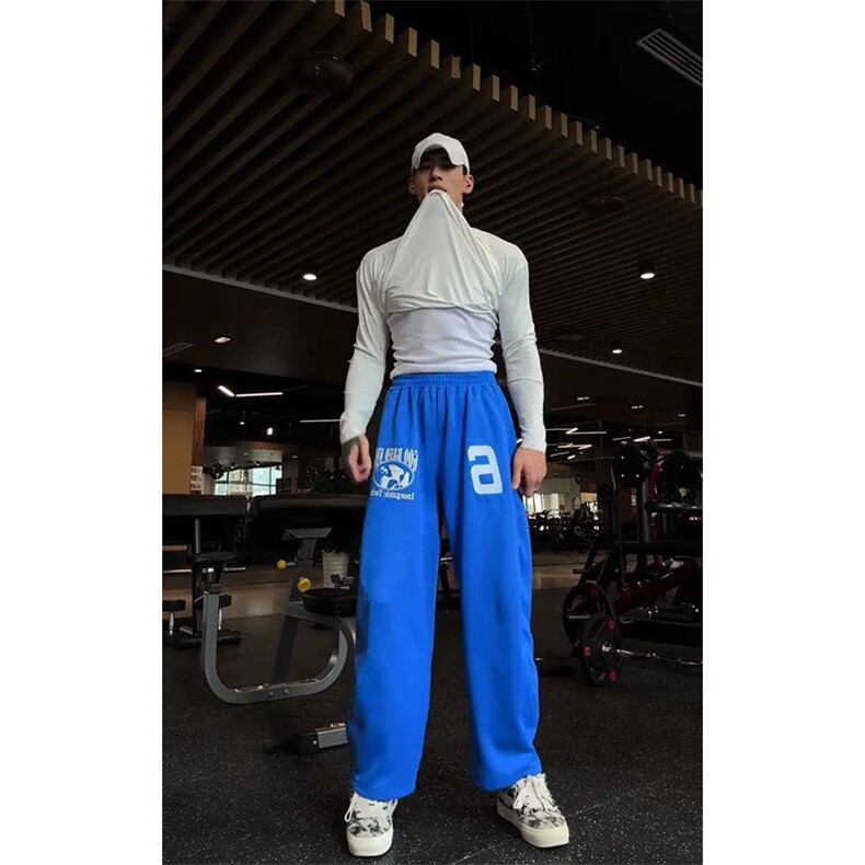 三色刺绣美式复古涂鸦卫裤休闲裤ZK0461-特批40,男装休闲裤,星座313A(原308A-2)