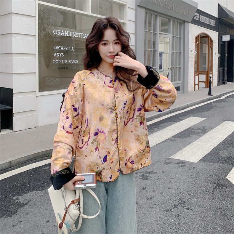 正反两穿金丝绒刺绣新中式外套2C081-0262P160K258,女装短外套,2C081