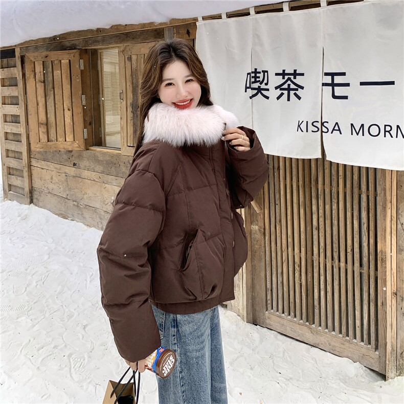 大毛领短款羽绒服女2026冬季新款小个子洋气设计感别致独特厚外套,女装羽绒服,2C159