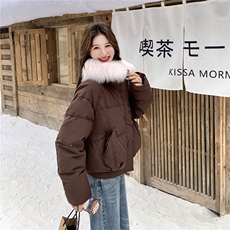 大毛领短款羽绒服女2026冬季新款小个子洋气设计感别致独特厚外套，女装羽绒服，2C159