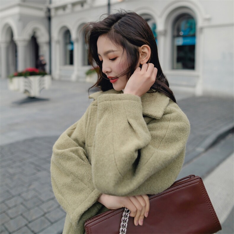 大货已出！茧型定制加厚羊毛呢外套（30%）8505A-9926,女装毛呢外套,依依服饰