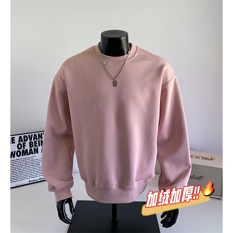 重磅450克加绒棉潮牌圆领卫衣全棉净版光板外套 RH5301JR-P46图片