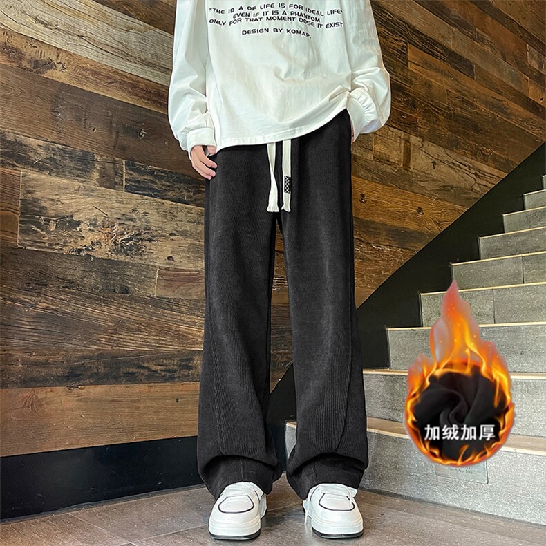 加绒加厚欧棉绒灯芯绒休闲裤直筒弯刀裤A493特P45控78,男装休闲裤,电商A309