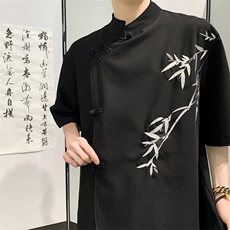 英伦斜刺绣唐装衬衫C04546-P45，男装衬衫，星座308B-2