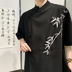 英伦斜刺绣唐装衬衫C04546-P45图片