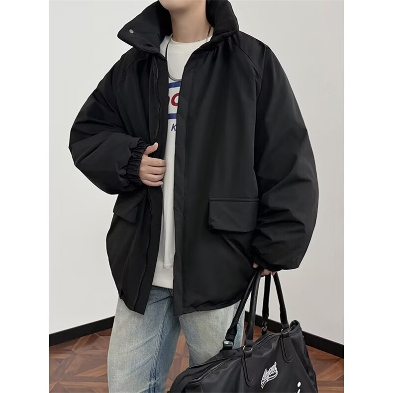 美式百搭宽松棉衣男士韩版休闲简约翻领外套情侣上衣MF372-P75,男装棉衣,星座412-3