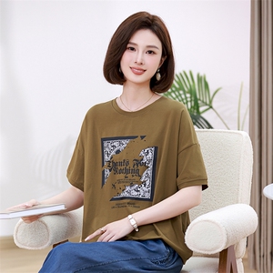 时尚宽松印花短袖T恤女夏季新款韩版百搭显瘦上衣休闲学生装图片
