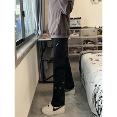 B221美式ins高街暗黑小众个性铆钉小脚牛仔裤LK23142-P65控88，男装牛仔裤，电商B221