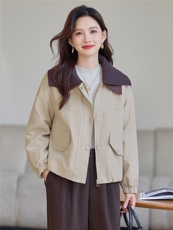 现货!2025年冬季时尚双层大翻领加厚加绒宽松棉外套，女装棉衣/棉服，依恋蒂丝