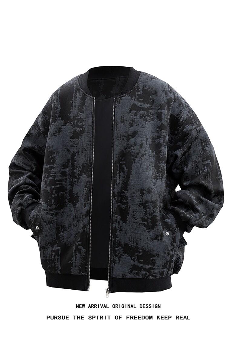 JK5063/P65秋装新款不起球不掉色卫衣男夹克棒球服宽松大码外套,男装夹克,电商A141