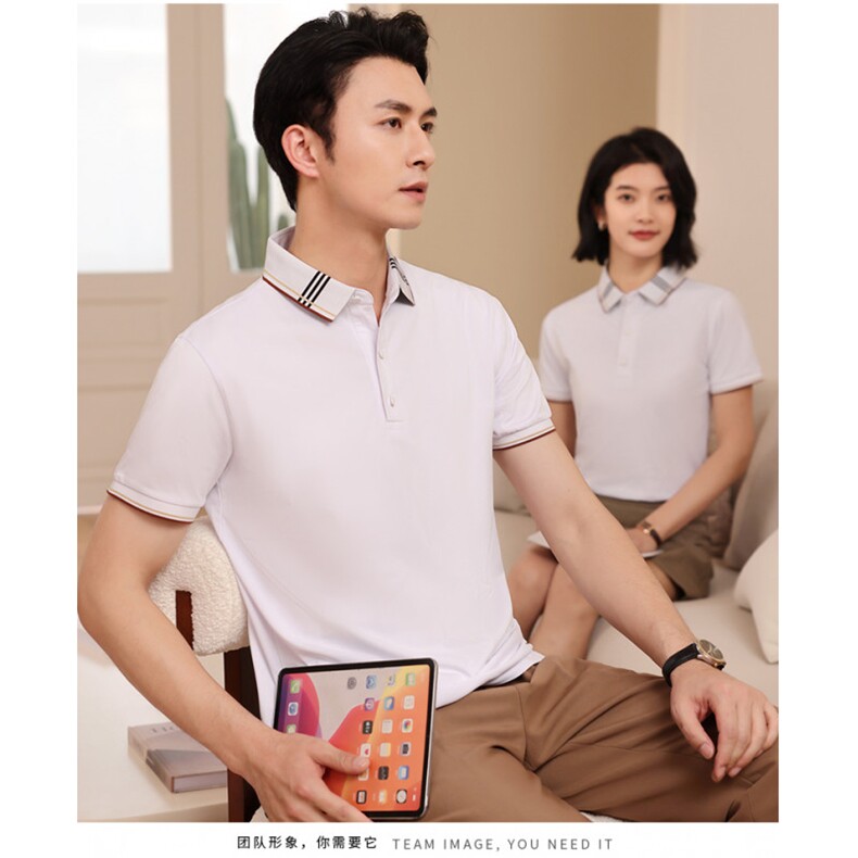 夏季商务团服定制LOGO冰丝200克冰氧棉POLO衫男女同款上衣D662P26,男装Polo衫,星座1602B（原101B-1）