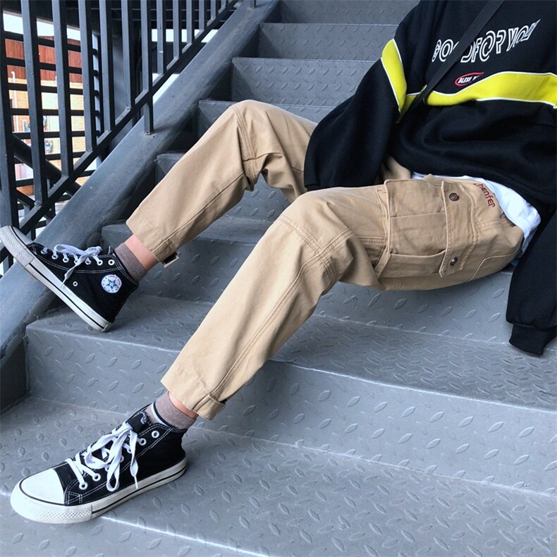 休闲裤20年男新款港风收脚裤子男714-1nnc图片