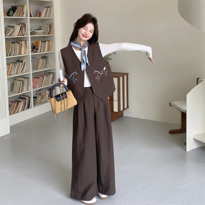 2026新款马甲裤子套装-送丝巾-P175-K288,女装套装/套裙,2C299
