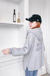 春季新款卫衣休闲外套，女装卫衣/绒衫，吉之红