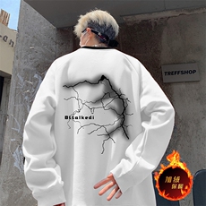 抖音得物高品质重磅全棉二开支持退换360克宽松织带圆领卫衣0528，男装卫衣，电商A486