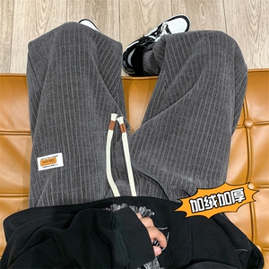 抖音品质440G雪尼尔休闲裤A014-DY2193常规P65控88 加绒P70控98,男装休闲裤,电商A014