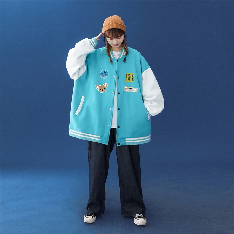 中性风2023秋季新款韩版潮牌潮流ins宽松情侣棒球服G84p65控78,男装夹克,A247A