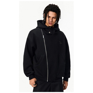 网图重磅380克全棉宽松设计感拉链套头连帽卫衣外套AH912-P58图片