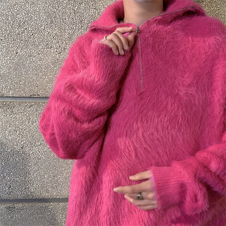 秋冬新款美式高街潮流毛衣男士宽松针织衫情侣外套MY0270-P60图片