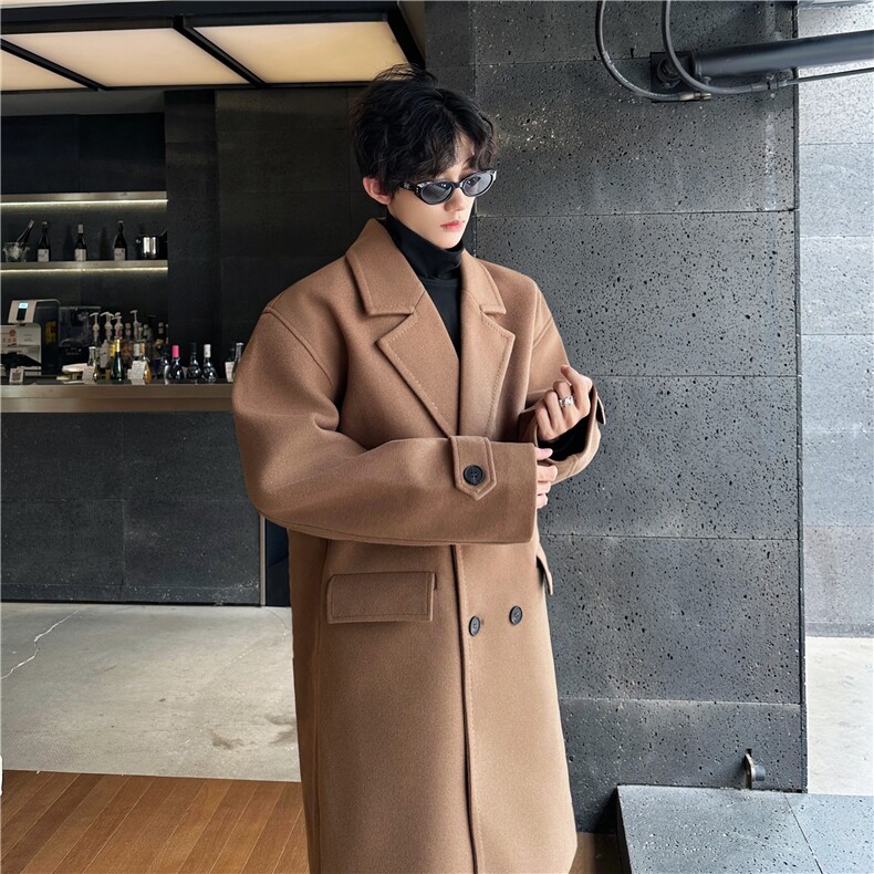 N903TP80高端毛呢外套秋冬高级感美拉德色系英伦风复古大衣，男装毛呢大衣，电商A170