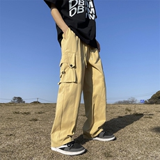 美式高街阔腿工装裤男春季新款复古休闲长裤宽松束脚裤K6382-P40，男装休闲裤，星座512-3