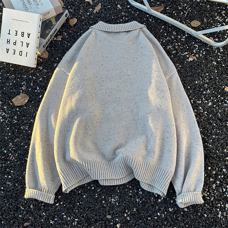 美式猫咪提花polo领毛衣男宽松休闲软糯慵懒针织衫MY09568-P58,男装针织衫/毛衣,星座308B-2