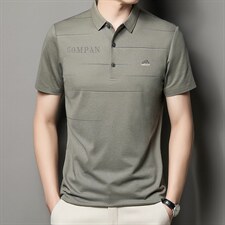 新款男装条纹短袖Polo中青年夏季新款商务正装休闲透气免烫体P53，男装Polo衫，星座1105-3