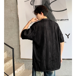 8XL-M 特大码夏季短袖冰丝皱感透气T恤男潮垂感宽松半袖图片
