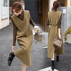 小香风毛呢背心裙两件套女2025春秋新款洋气减龄打底衫连衣裙套装，女装套装/套裙，盈茜