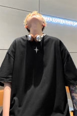 1港风可拆卸四芒星装饰多色大码M-5XL短袖T恤男DT77783P16块特价，男装T恤，星座226-2