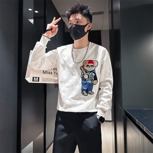 轻奢小熊卫衣男高级感潮流社会小伙店主风无帽外套301C-WY36-P58图片