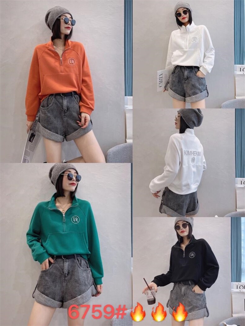 秋季立领长袖卫衣，女装卫衣/绒衫，薰衣坊