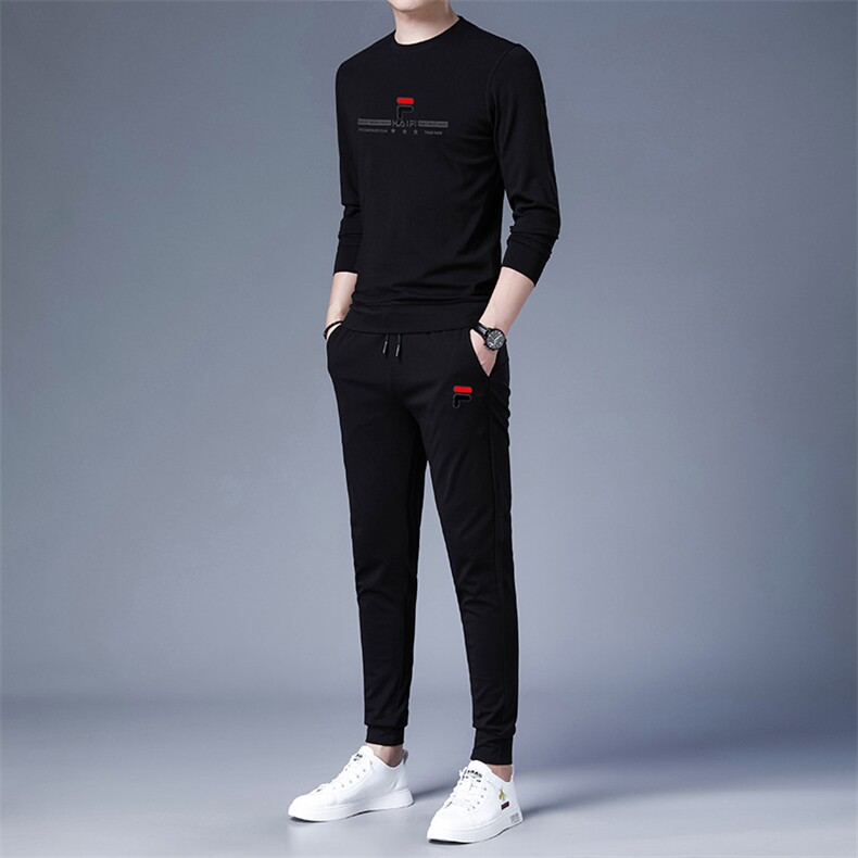 中年运动套装男春秋季2023新款套头卫衣两件套大码中老年休闲服装,男装休闲套装,电商B212（原钱塘6029）