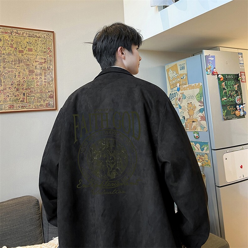 麂皮绒夹克男大码立领褂子外套JK85388-P68加绒款-P78,男装夹克,电商A040
