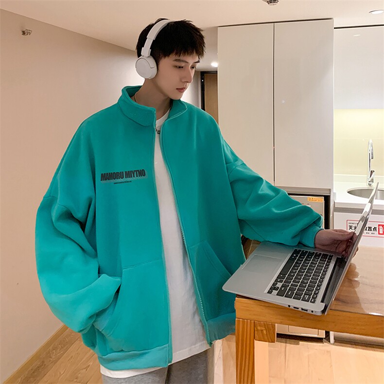 男装卫衣23春秋新款字母印花开衫外套男生夹克XZ514-2-W6611-P63,男装夹克,星座514-2(原B239)