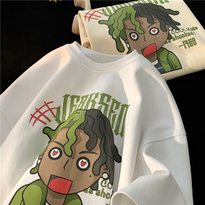 美式重磅新款短袖潮牌人头印花半袖T恤JK23207-p35-控48图片