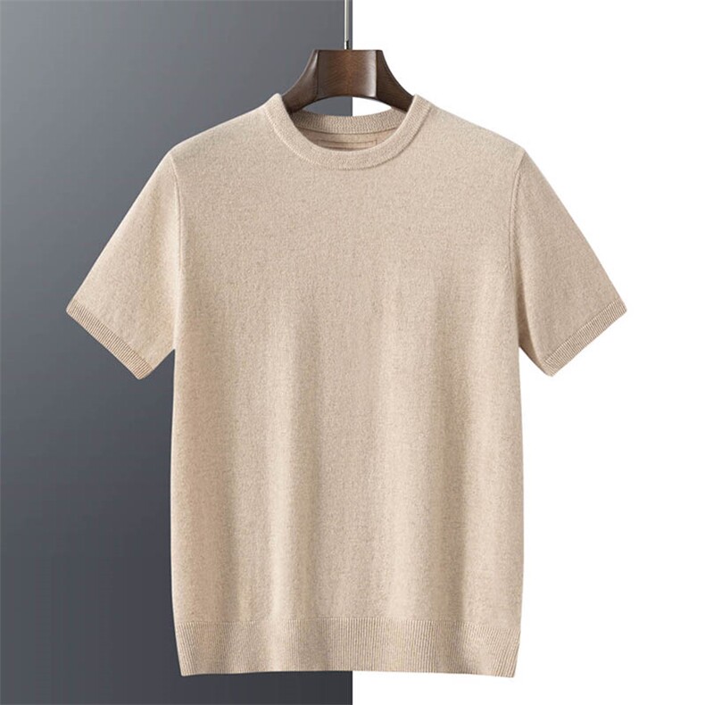 2025秋冬百搭时尚圆领短袖羊绒衫，男装羊绒套衫，曼云男装羊绒