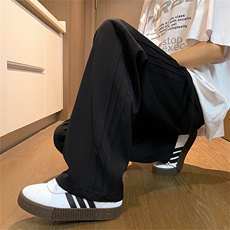 K153/P45高品质冰丝垂感美式条纹休闲裤男潮直筒百搭宽松大码西裤，男装西裤，电商基地A050