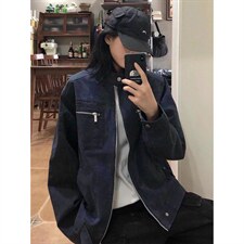 26春装高品质老钱风立领夹克外套男女美式潮牌拉链工装风宽松上衣，男装夹克，电商A486